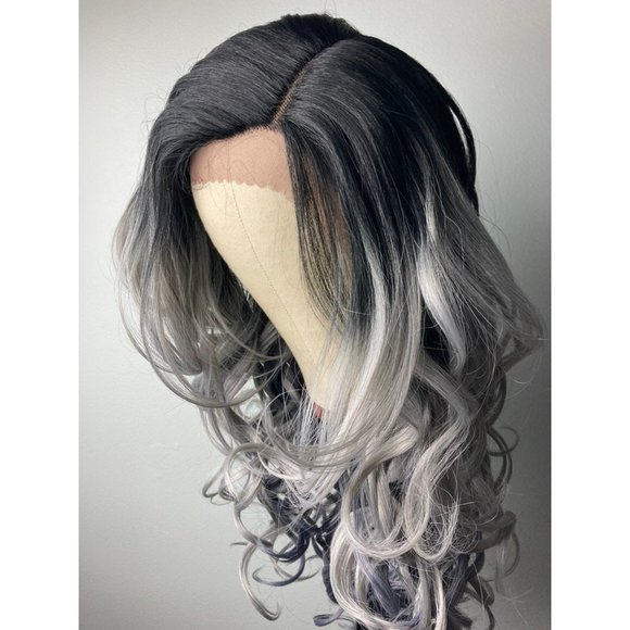 Ombré Gray Lace Front Wig - Picture 6 of 8